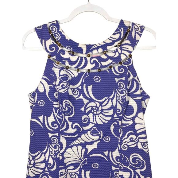 Lilly Pulitzer Lindy Dress Spectrum Blue Tide Pools Size 6 Beach SeaShell Resort - Picture 3 of 13